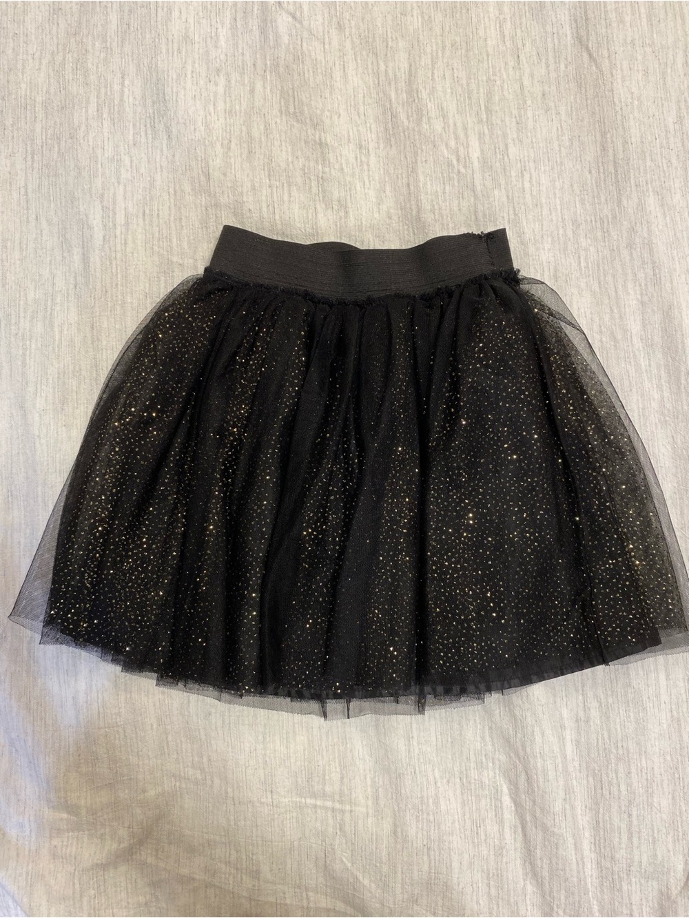 Cat & Jack Girls Black Gold Glitter Tulle TuTu Skirt Size 7/8
